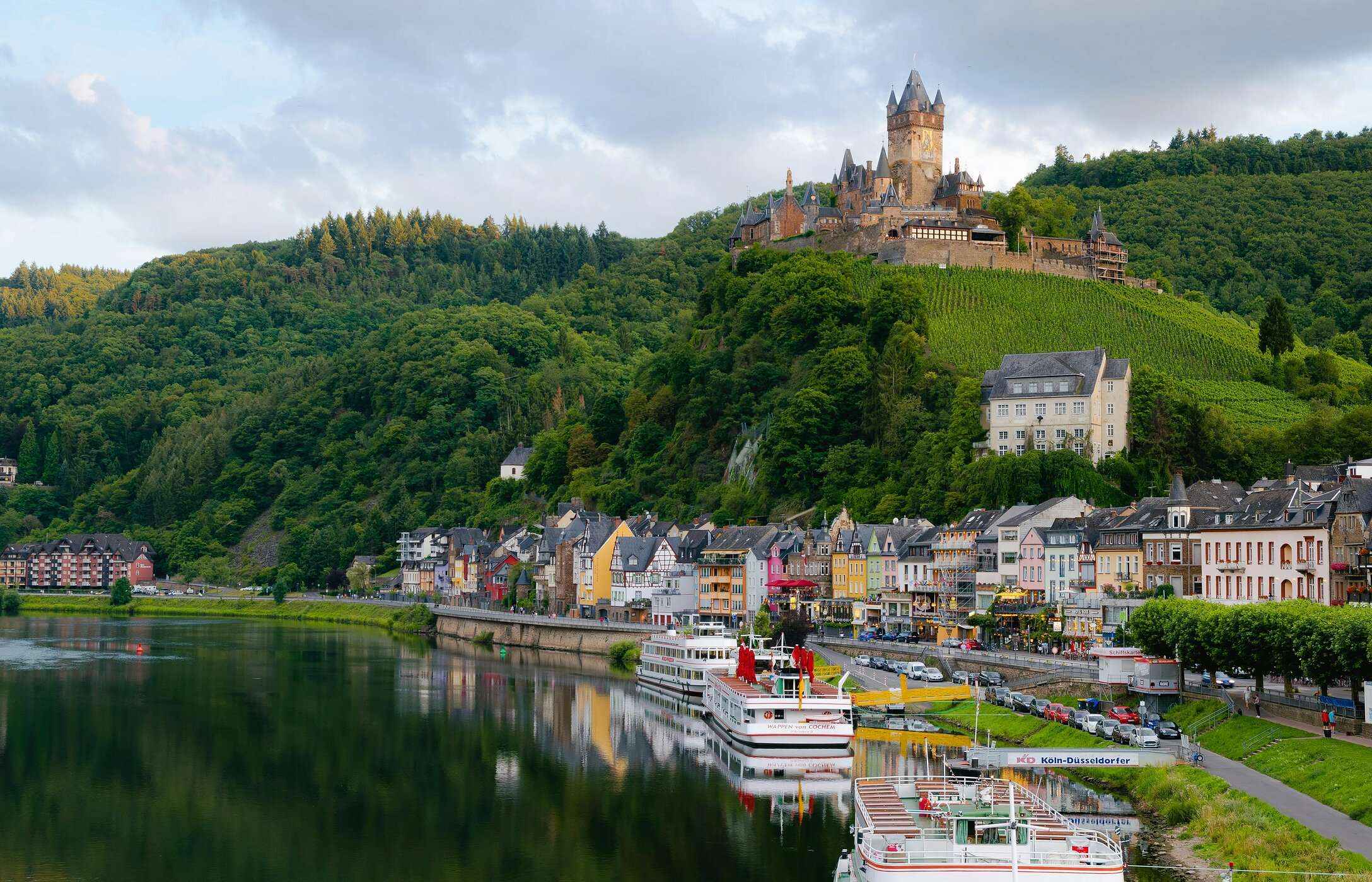 The charming town of Cochem, Germany, with its hilltop castle and colorful houses by the river
