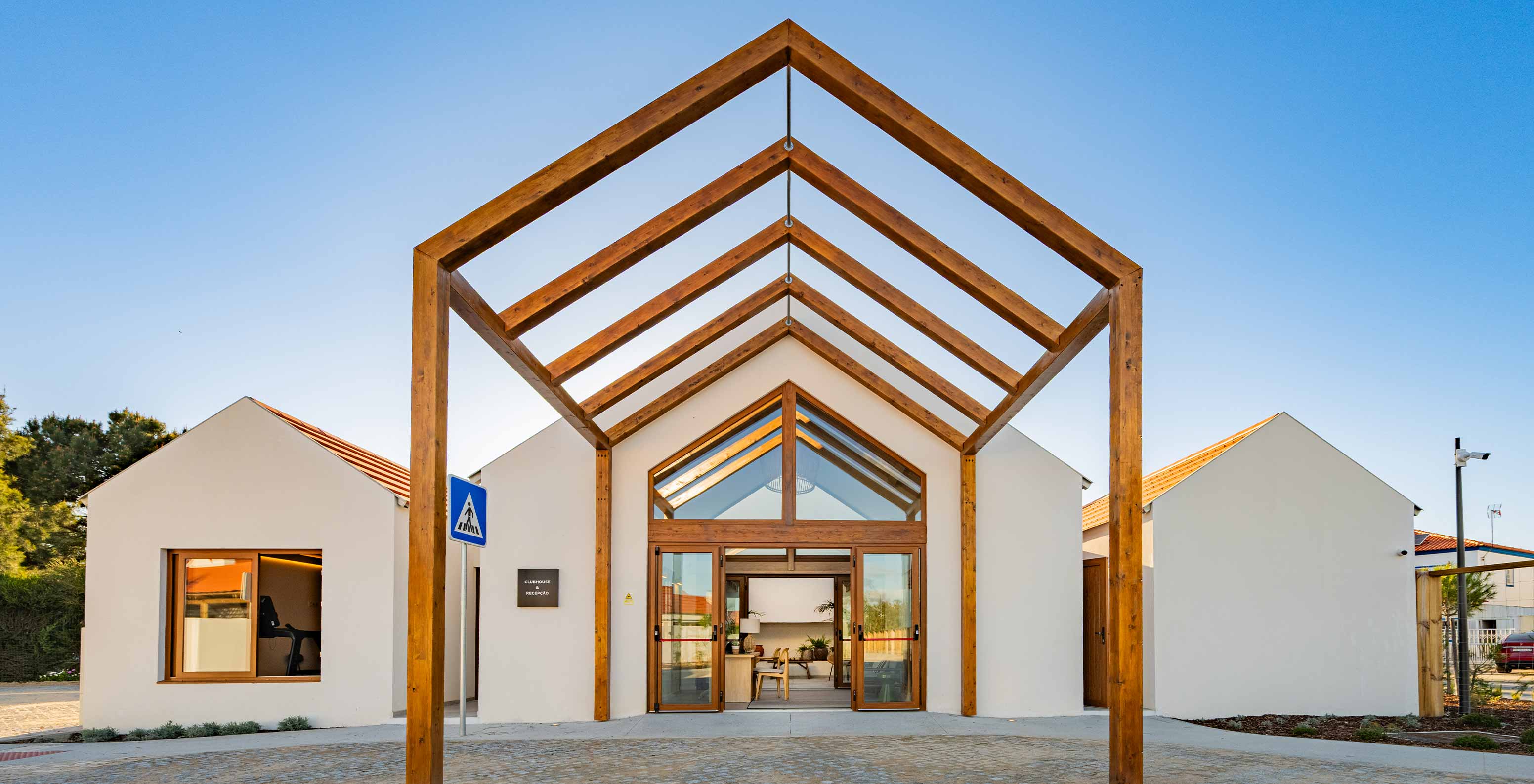 Exterior view of the reception of the villas, 5 minutes from Comporta beach, at Pestana Comporta Village Residences