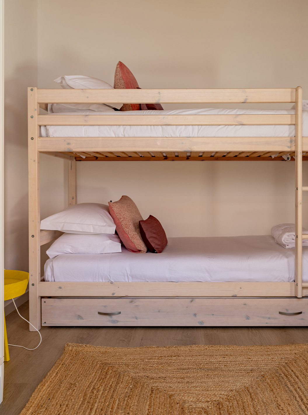 The Superior Green Villa at Pestana Comporta Village Residences has a wooden bunk bed with two beds and a teddy bear