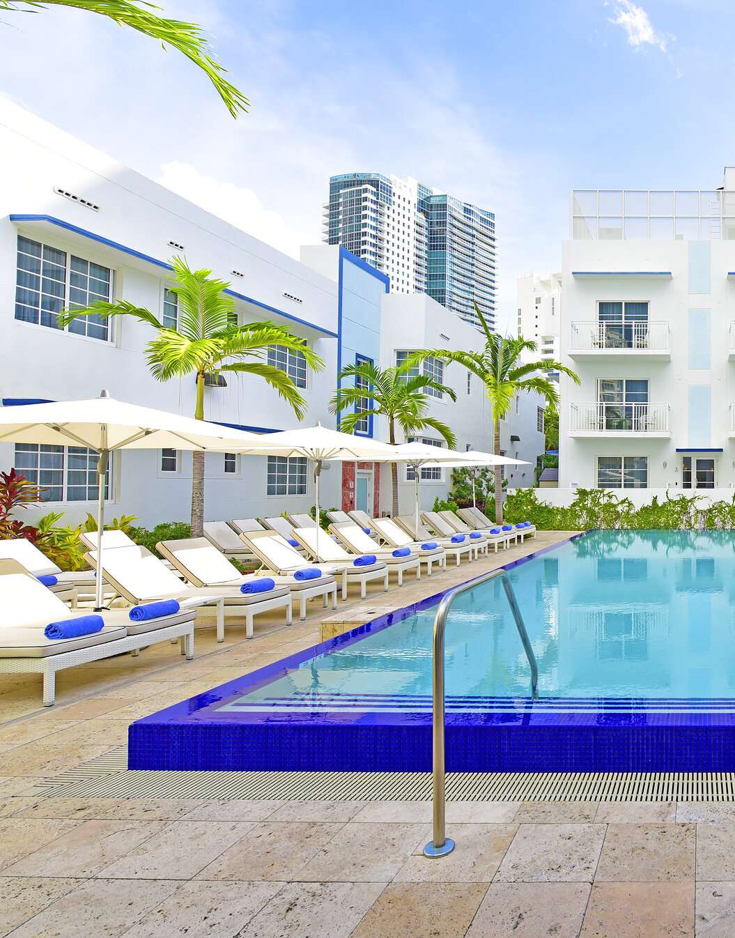 Zwembadzicht Pestana Miami South Beach, 4-sterren boetiekhotel in Miami Beach