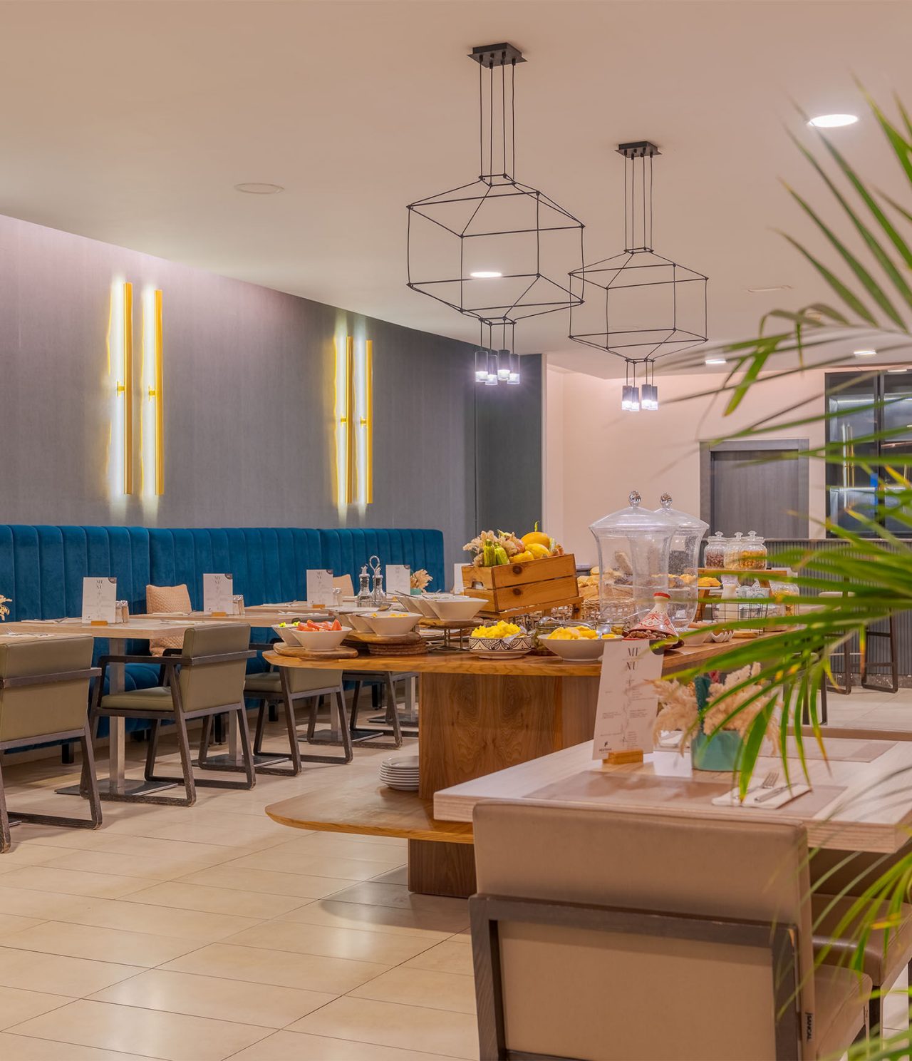 Pestana Casablanca restaurant boasts a casual vibe with a modern design