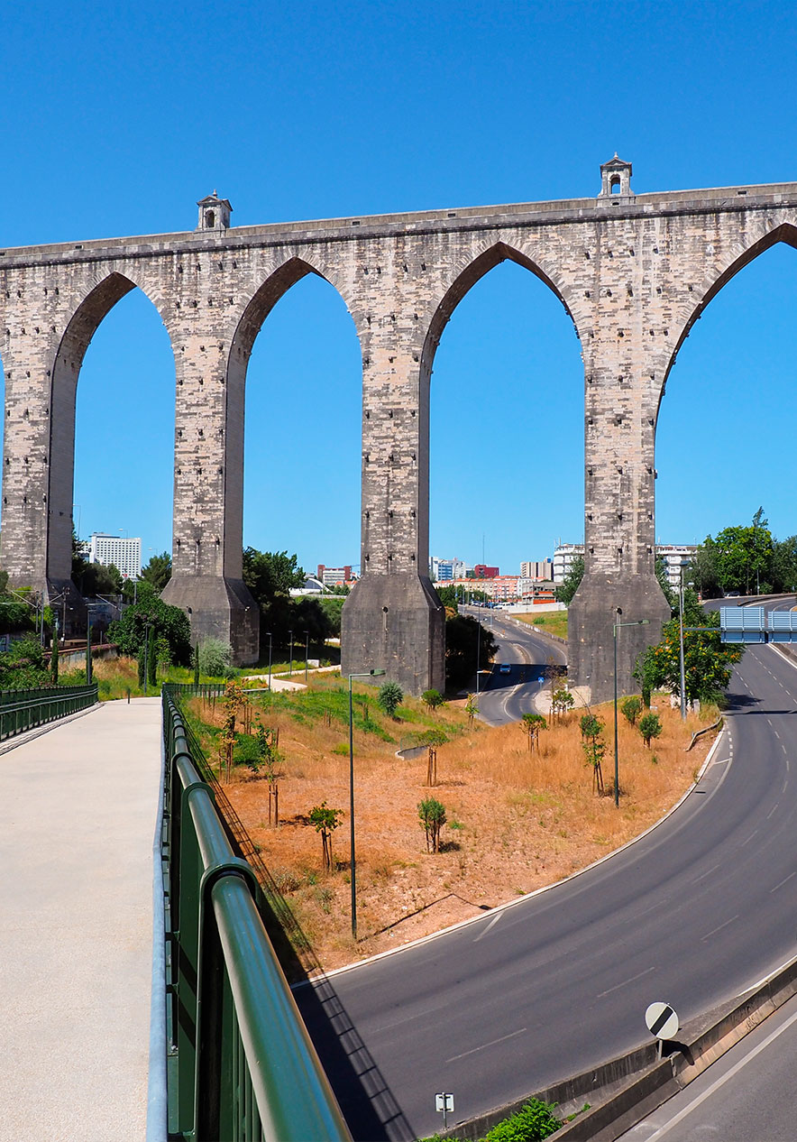 You can visit the Aqueduct of Águas Livres a water catchment system built between 1731 and 1799